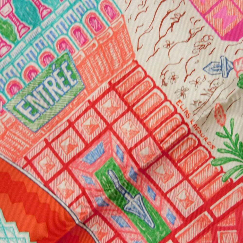 HERMES Authentic Red Silk Scarf - Picture 3 of 11